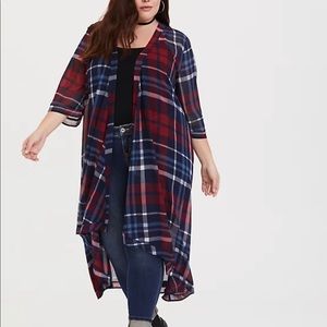 Plaid Kimono Duster